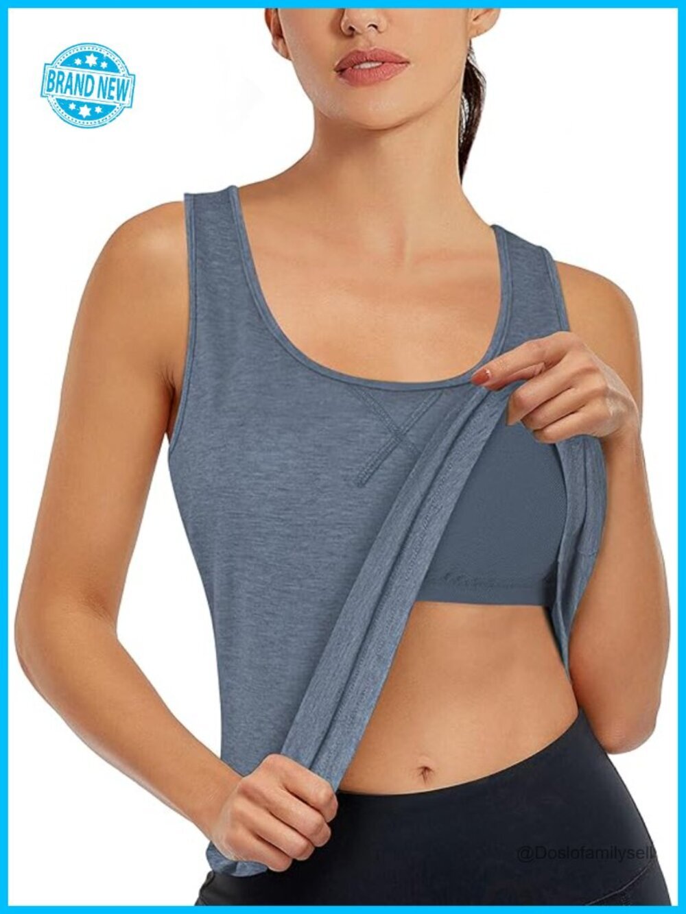Women's Yoga Tank Top with Built in Shelf Bra Racerback Loose Fit